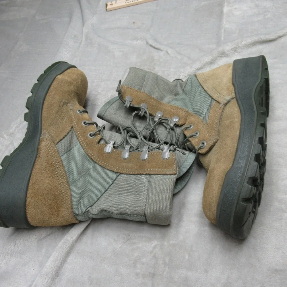 Mens Combat Boots US4 Military Lace‎ Up Vibram Sole Suede Closed Toe ASTMF2413